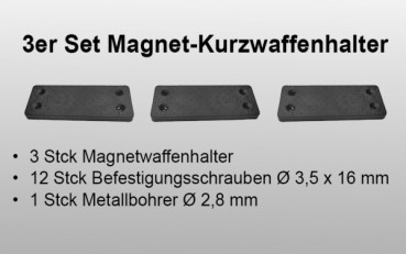 3er Set Magnet-Kurzwaffenhalter